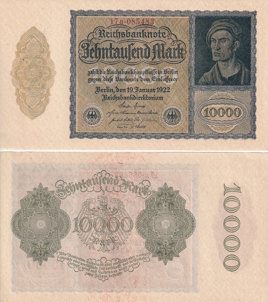 Germany 10000 Mark 1922 P 72 AU
