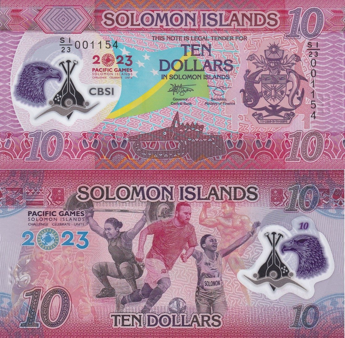 Solomon Islands 10 Dollars 2023 P 39 Polymer UNC Commemorative LOW S/N 00XXXX