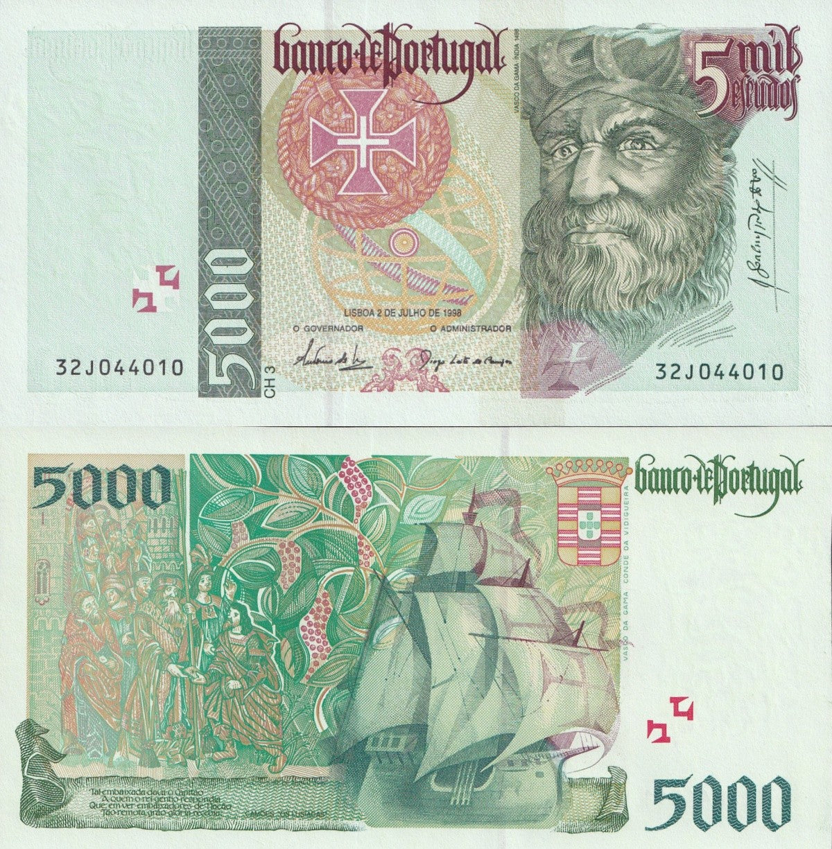 Portugal 5000 Escudos 1998 P 190 UNC