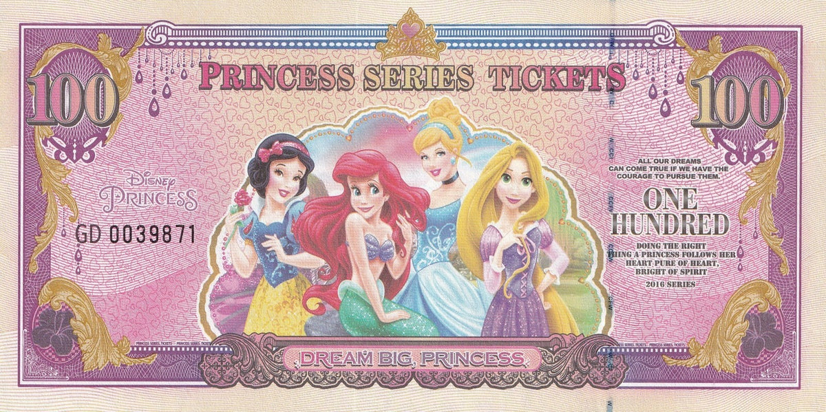 China 100 2016 Disney Dream Princess Commemorative UNC