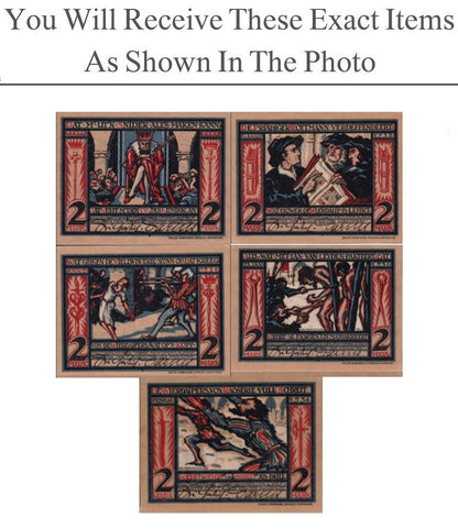 Germany Notgeld MUNSTER 2 Mark 1921 Set 5 pcs