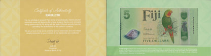 Fiji $5-100 2026 P New polymer Desing UNC AA Prefix Match LOW S/N W/Folder Set 5