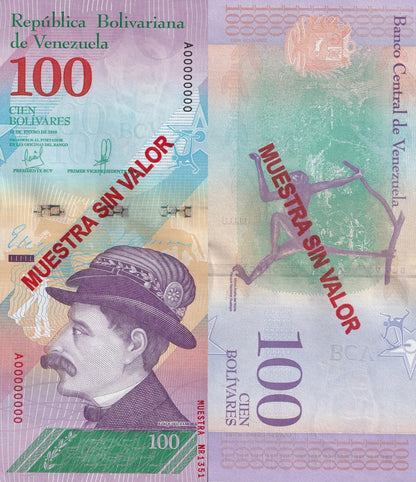 Venezuela 100 Bolivars 2018 P 106 UNC SPECIMEN