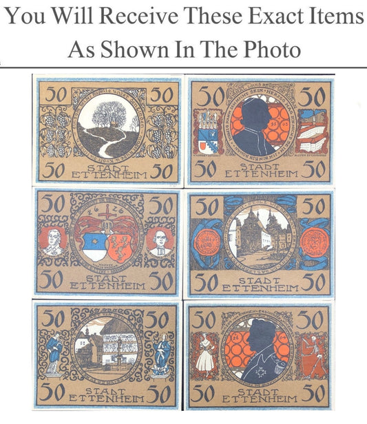 Germany Notgeld ETTENHEIM 50 Pfennig 1922 Full Set 6 pcs