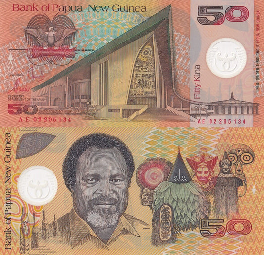 Papua New Guinea 50 Kina 2002 P 18c Polymer UNC