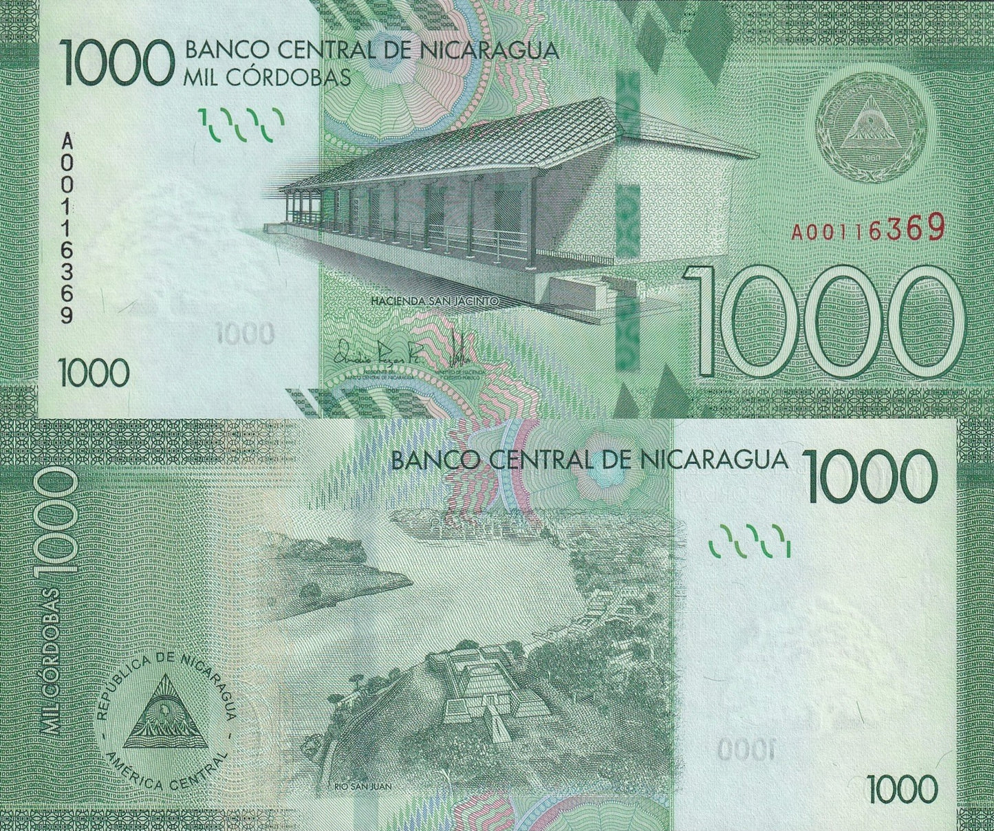 Nicargua 1000 Cordobas ND 2016 P 215 UNC
