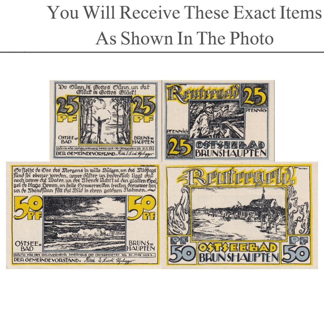 Germany Notgeld BRUNSHAUPTEN 25 50 Pfennig 1922 Set 2 pcs