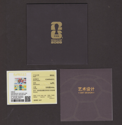 FIFA World Cup 2026 COMM.  Silver Note Ag 999 Official Licensed With Folder