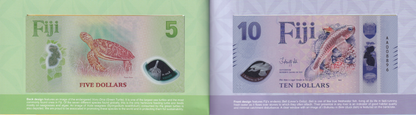 Fiji 5-100 $ 2026 P New Polymer Design UNC Set 5 pcs AA Prefix Match LOW S/N W/F