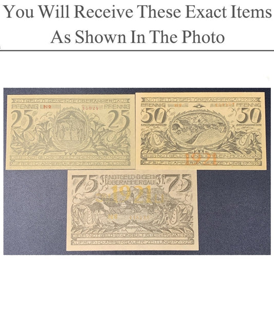 Germany Notgeld PFENNIG 25 50 75 Pfennig 1921 Full Set 3 pcs