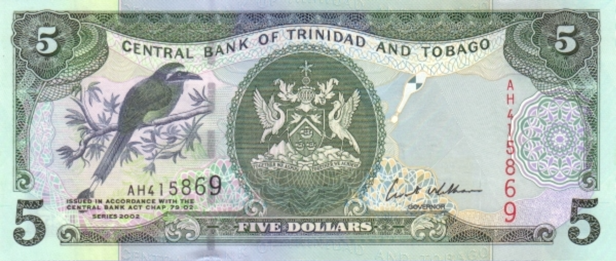 Trindad & Tobago 5 Dollars 2002 P 42b UNC