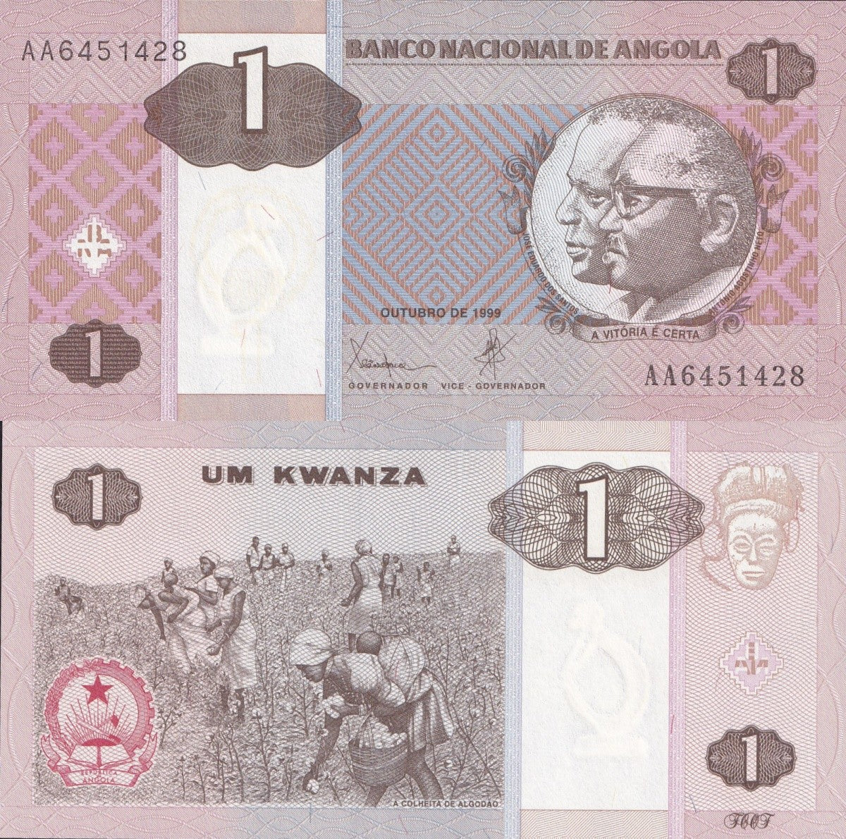 Angola 1 Kwanza 1999 P 143 AA Prefix UNC