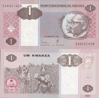Angola 1 Kwanza 1999 P 143 AA Prefix UNC