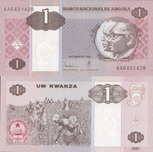 Angola 1 Kwanza 1999 P 143 AA Prefix UNC