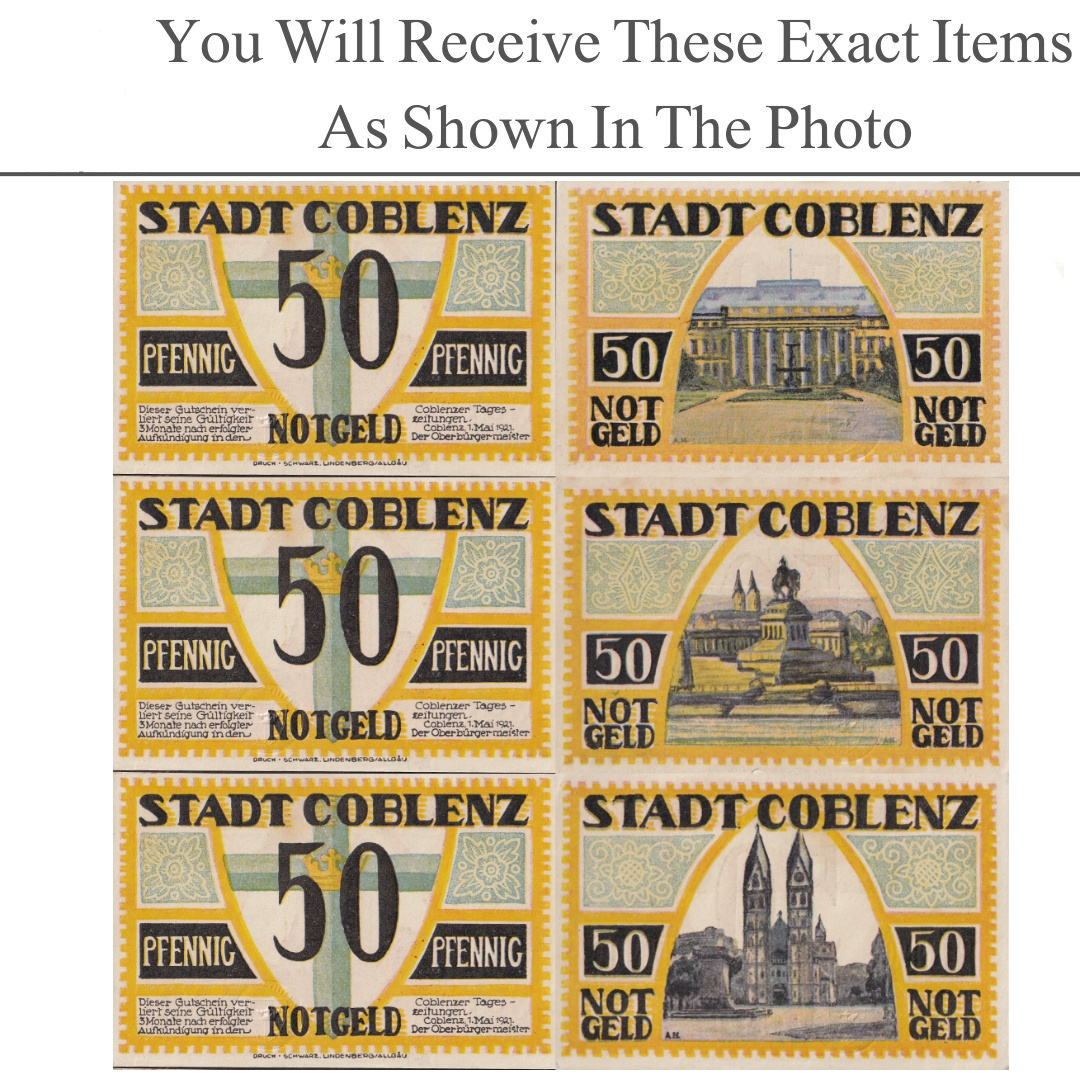 Germany Notgeld COBLENZ 50 Pfennig 1921 Set 3 pcs