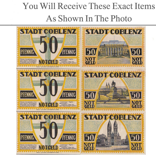 Germany Notgeld COBLENZ 50 Pfennig 1921 Set 3 pcs