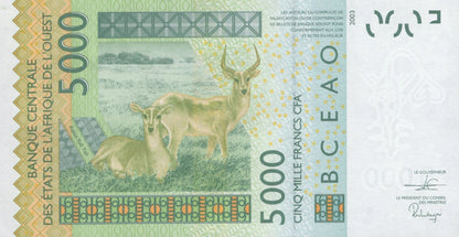 West African States 5000 Francs 2020 P 417D UNC
