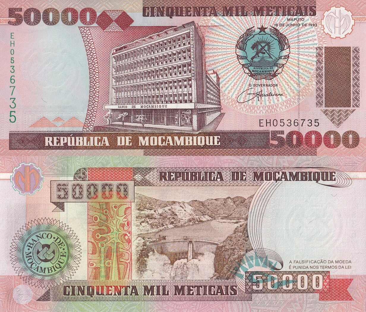 Mozambique 50000 Meticais 1993 P 138 UNC