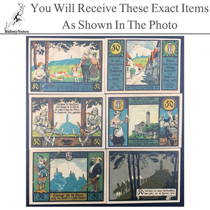 Germany Notgeld ZIEGENHAIN 50 Pfennig 1921 Set 6 pcs