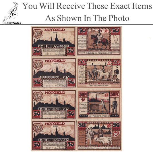 Germany Notgeld HOHENMOLSEN 50 Pfennig 1921 Set 4 pcs