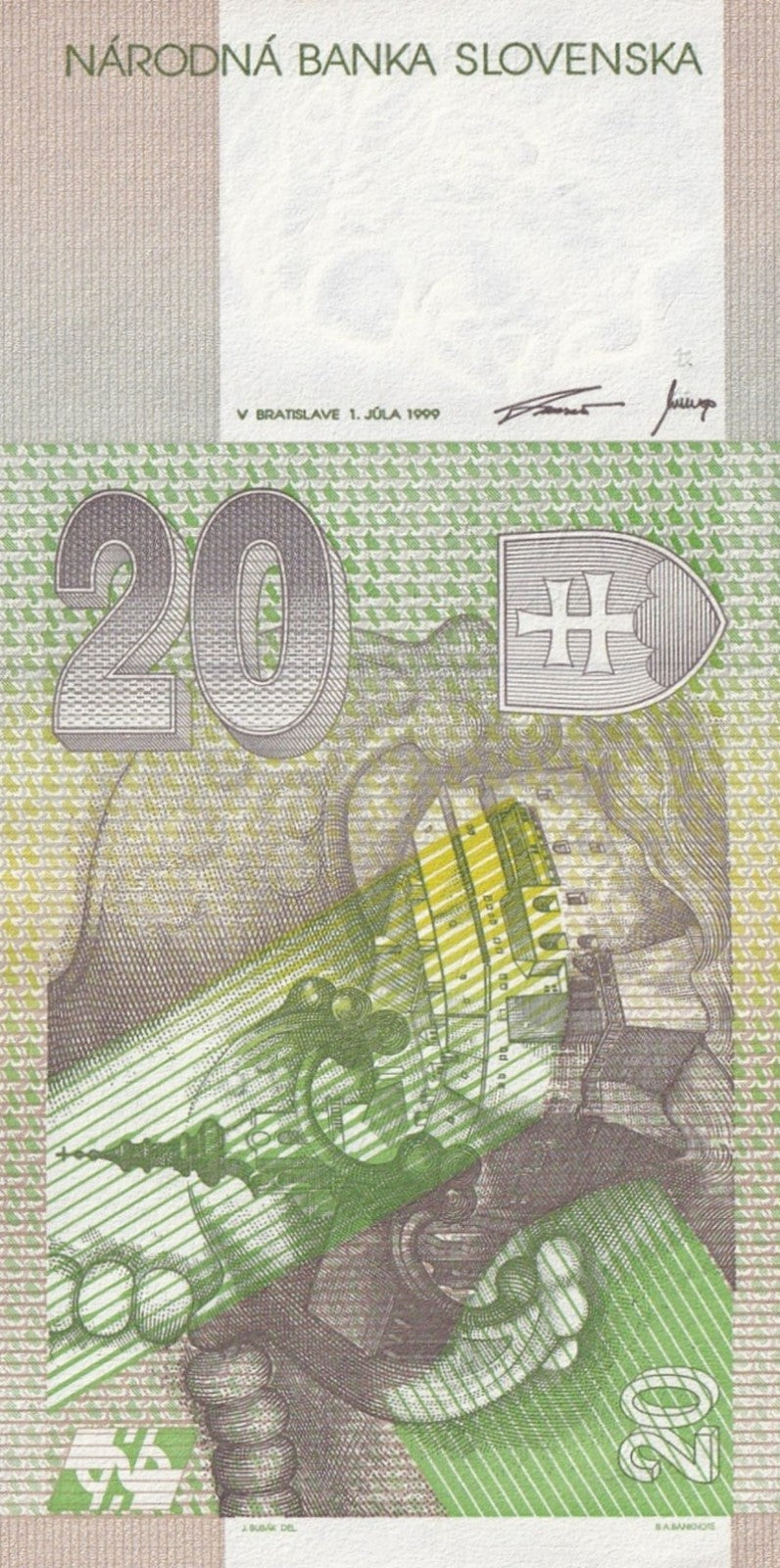 Slovakia 20 Slovenskych Korun 1999 P 20d UNC