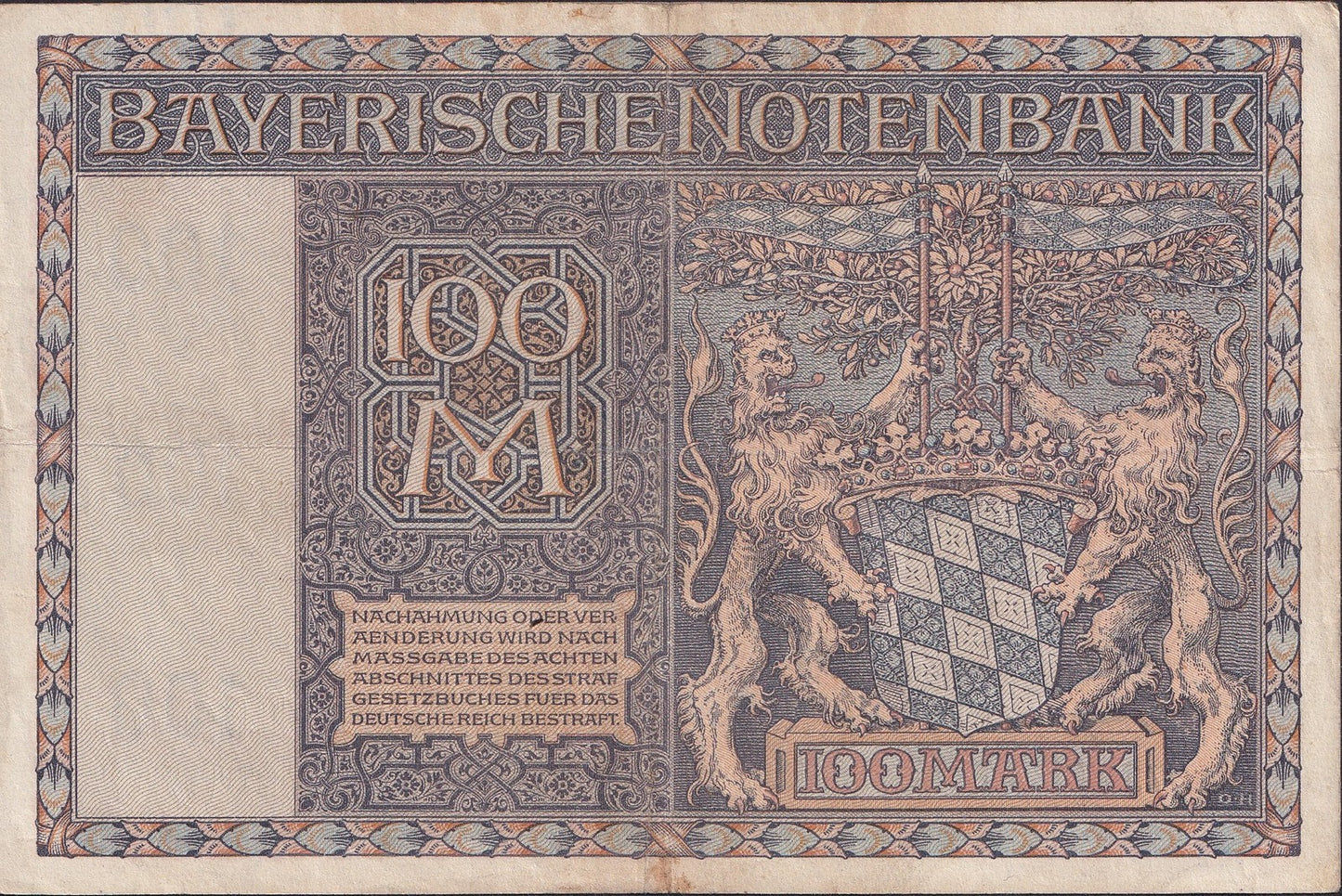 Germany 100 Mark 1922 P S923 Circulated