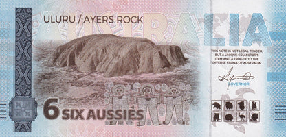Australia Souvenir Note 6 Aussie Short-Beaked Echidna UNC
