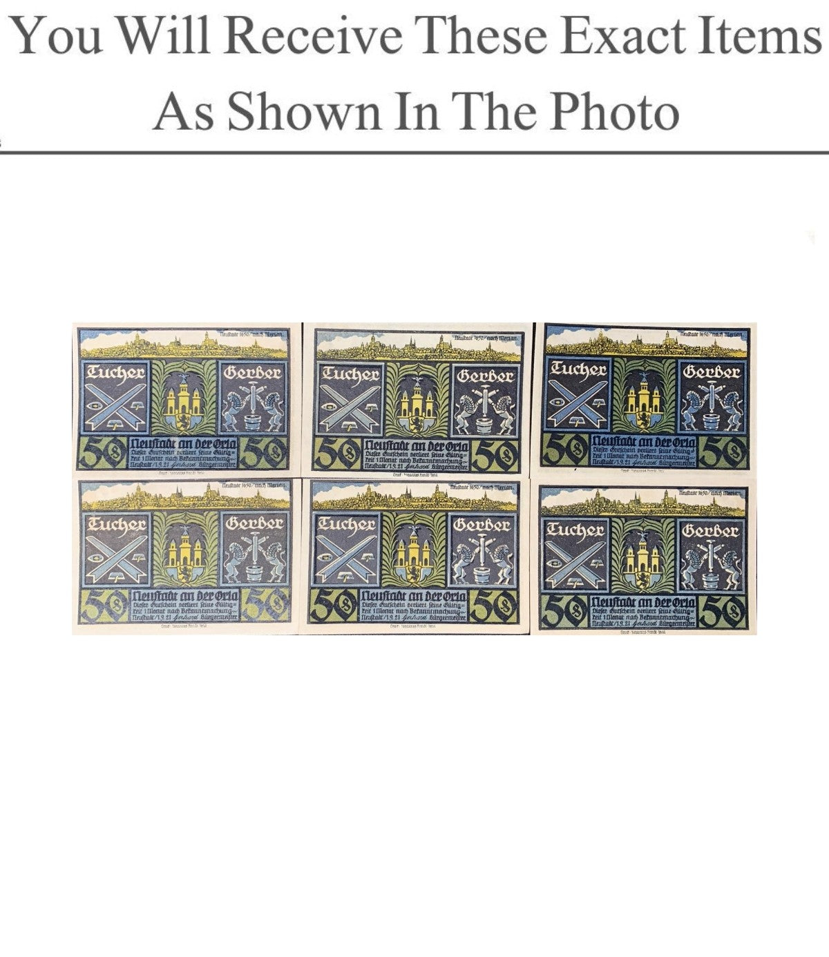 Germany Notgeld NEUSTADT AN DER ORLA 50 Pfennig 1921 Full Set 3 pcs