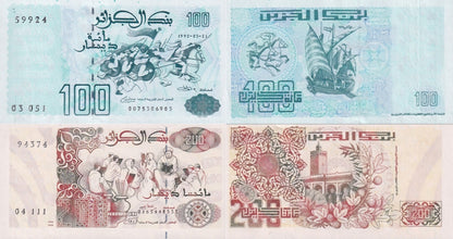 Algeria 100 200 Dinars 1992 P 137 138 UNC Set 2 pcs