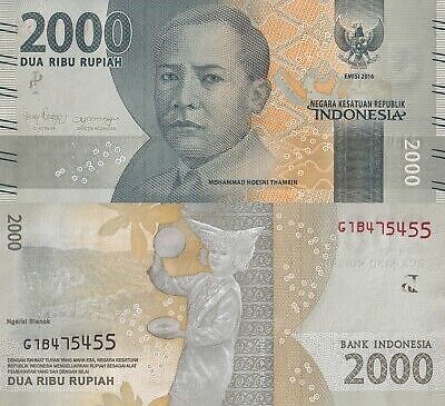 Indonesia 2000 Rupiah 2016/2018 P 155c(2) UNC 1 Bundle 100 pcs