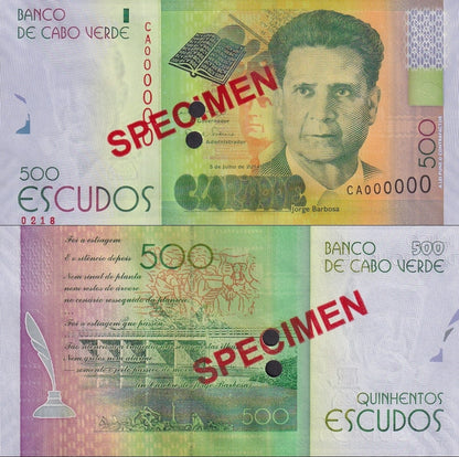Cape Verde Cabo Verde 500 Escudos 2014 P 72 UNC SPECIMEN