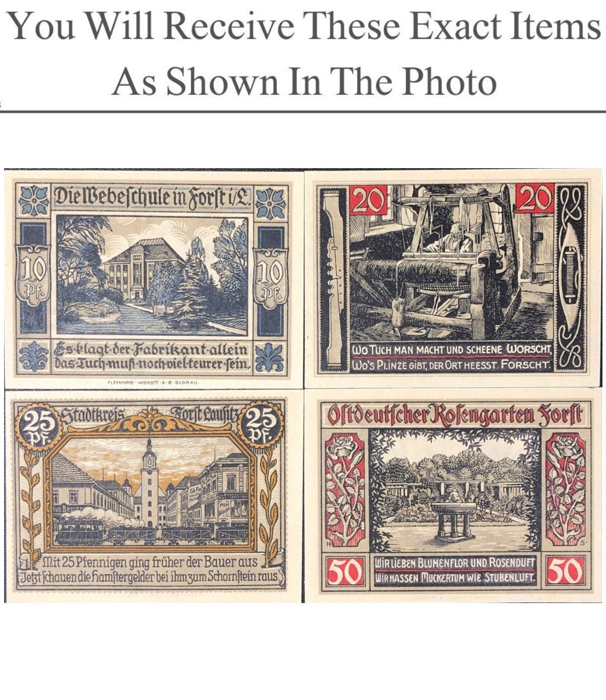 Germany Notgeld FORST 10 20 25 50 Pfennig 1921 Full Set 4 pcs