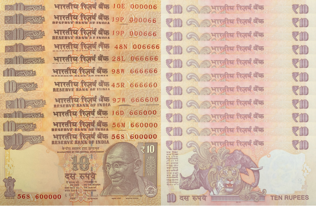India 10 Rupees 2006-2018 P 95 102 UNC Pyramid INCL. SOLID 6 Set 11 pcs