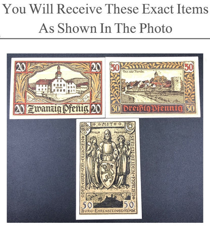 Germany Notgeld REMDA 20 30 50 Pfennig 1921 Full Set 3 pcs