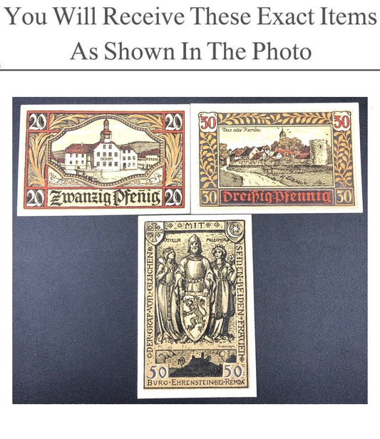 Germany Notgeld REMDA 20 30 50 Pfennig 1921 Full Set 3 pcs
