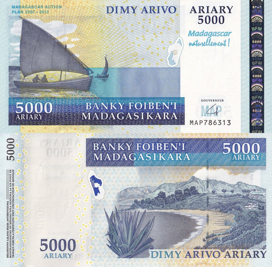 Madagascar 5000 Ariary 2008 P 94 UNC Commemorative