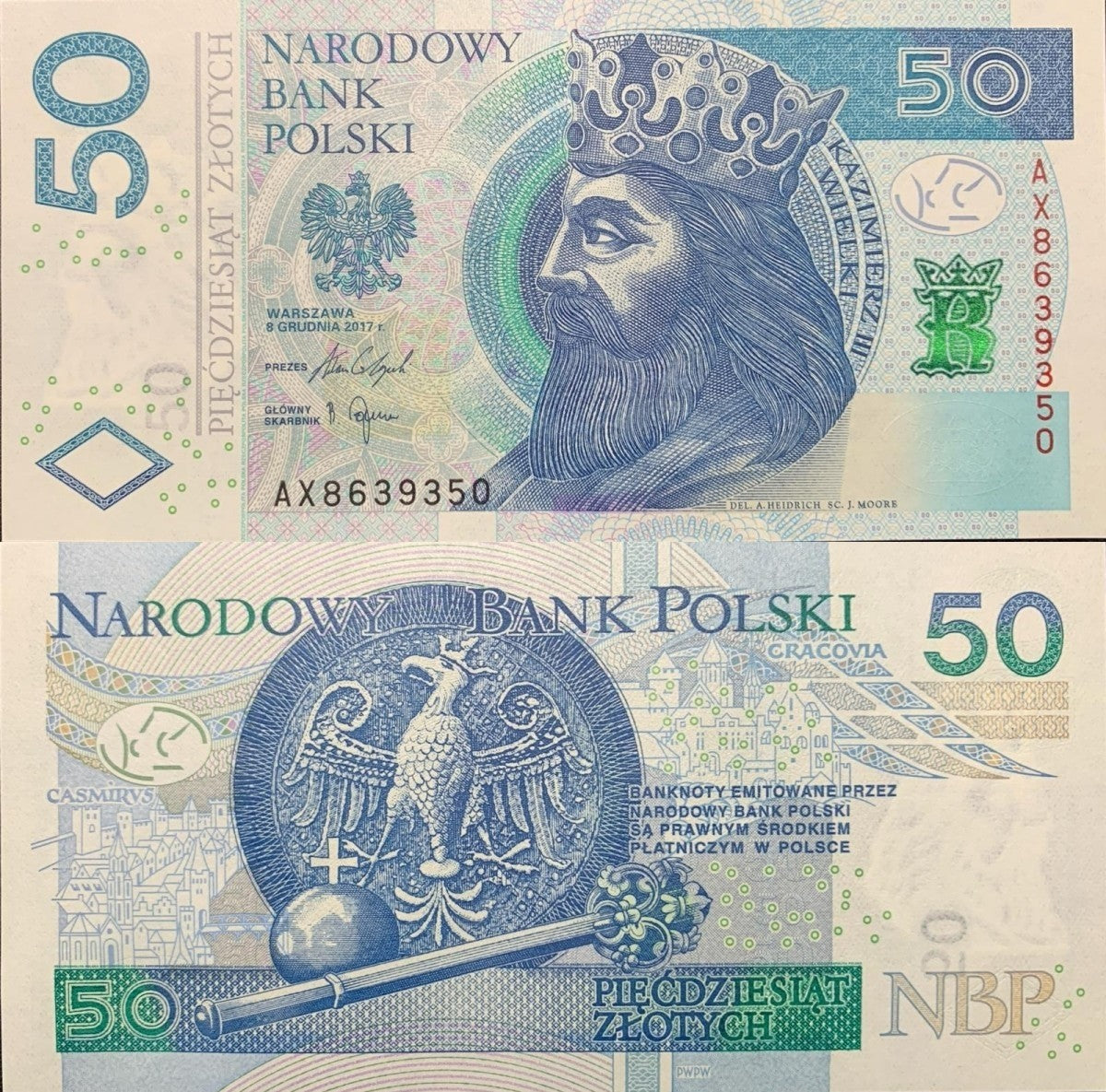 Poland 50 Zlotych 2017 P 185 UNC