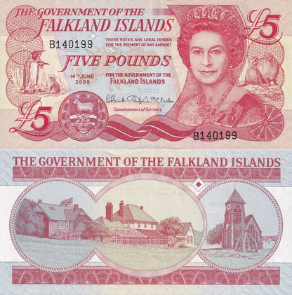 Falkland Islands 5 Pounds 2005 P 17 UNC