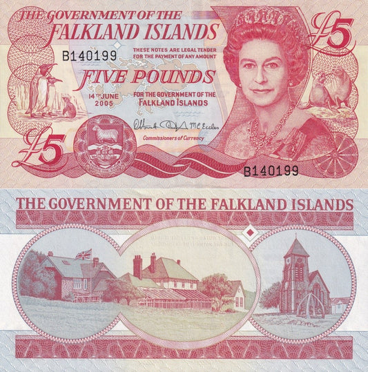 Falkland Islands 5 Pounds 2005 P 17 UNC