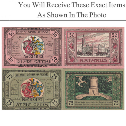Germany Notgeld FREIBURG 50 75 Pfennig 1921 Set 2 pcs