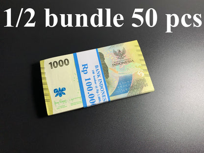 Indonesia 1000 Rupiah 2022 P 162  New design UNC 1/2 Bundle Lot 50 pcs