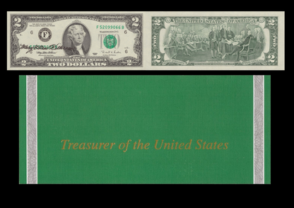 United States USA 2 Dollars 1995 P 497 "F" Atlanta GA With Hand Signed UNC W/F