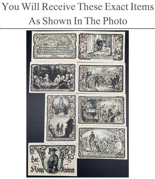 Germany Notgeld FRIEDRICHSBRUN 50 Pfenning 1921 Set 8 pcs