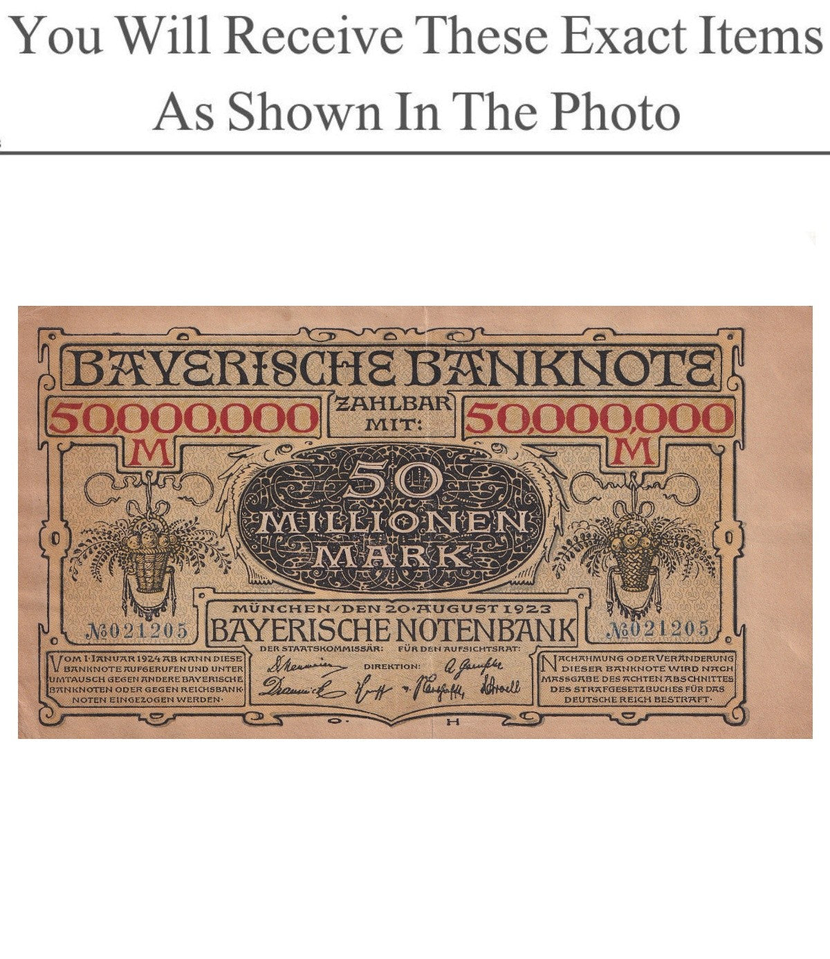 Germany Notgeld MUNICH 50 Million Mark 1923