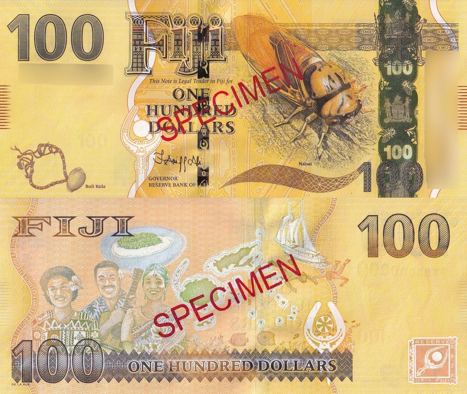 Fiji 100 Dollars 2022 P 119 UNC SPECIMEN