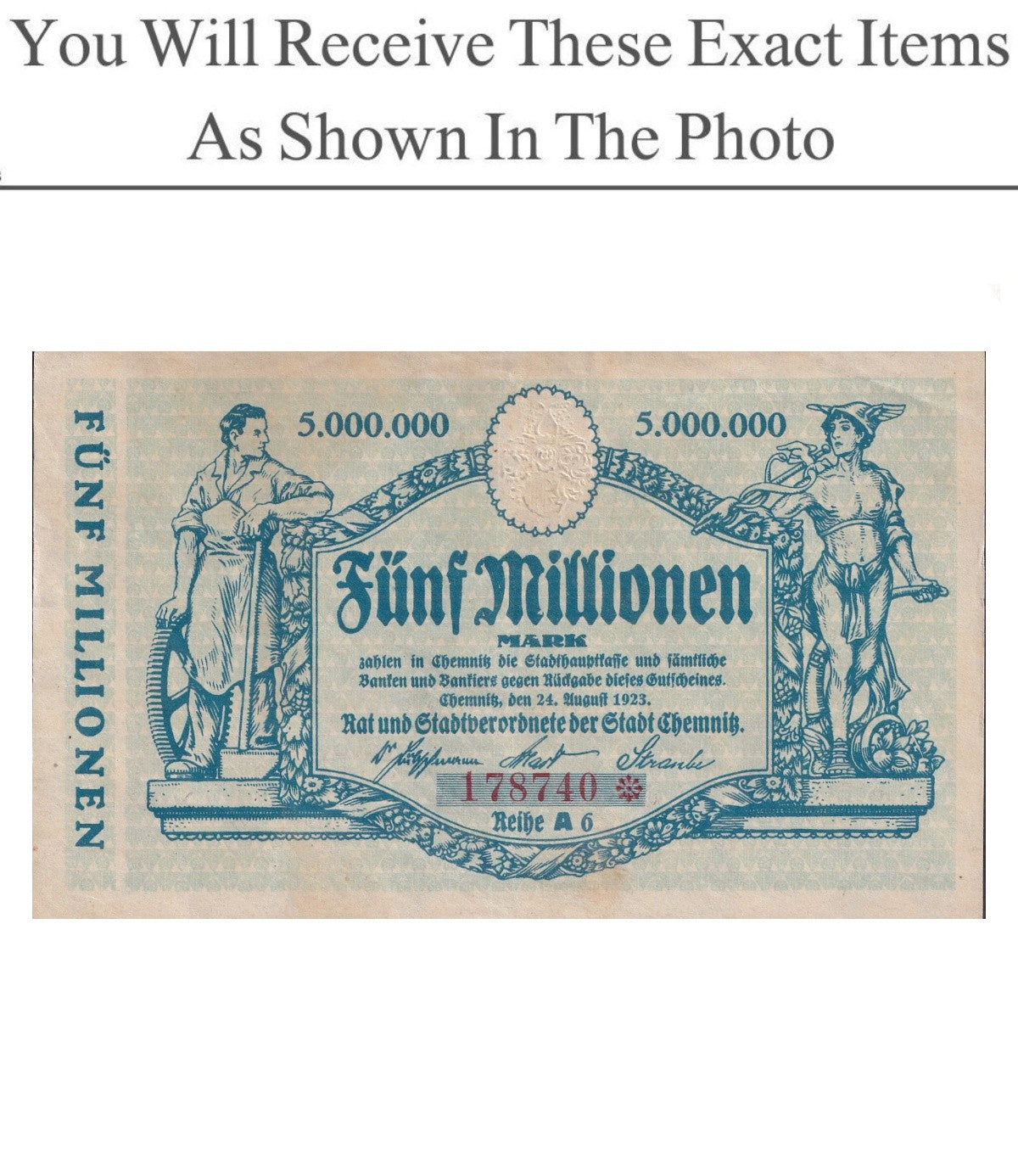 Germany Notgeld CHEMNITZ 5 Million Mark 1923