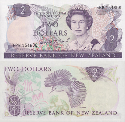 New Zealand 2 Dollars ND 1981-1992 P 170c UNC