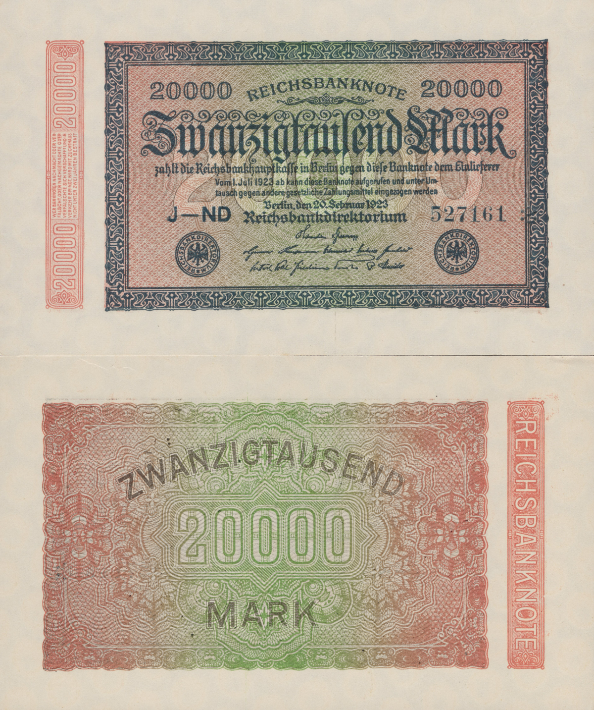 Germany 20000 Mark 1923 P 85a UNC