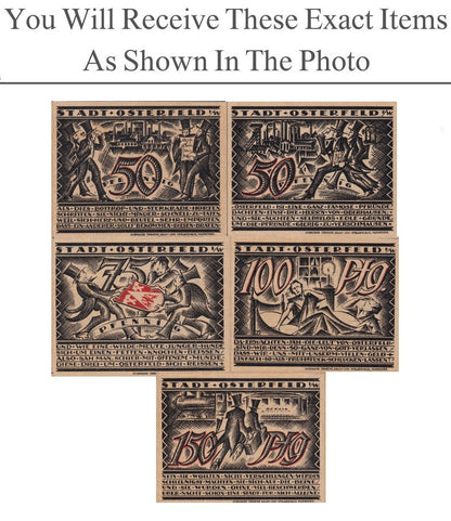 Germany Notgeld Stadt OSTERFELD 50 75 100 150 Pfennig 1921 Set 5 pcs