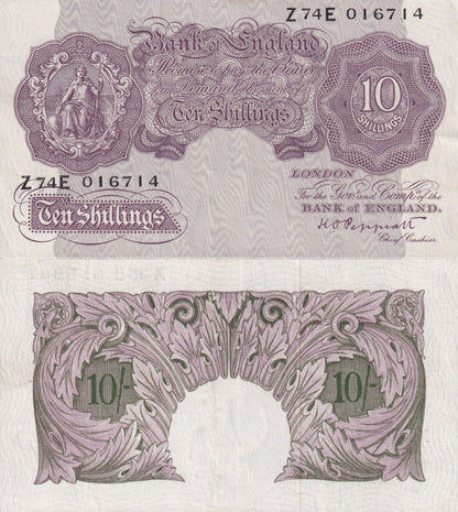 Great Britain 10 Shillings ND 1940-1948 P 366 EF
